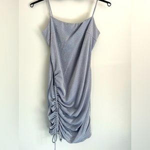 Silver blue mini dress
